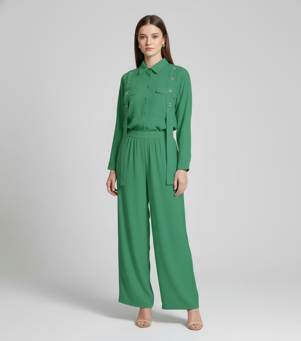 Georgette-2-Pc-Plazzo-Set-Green-2