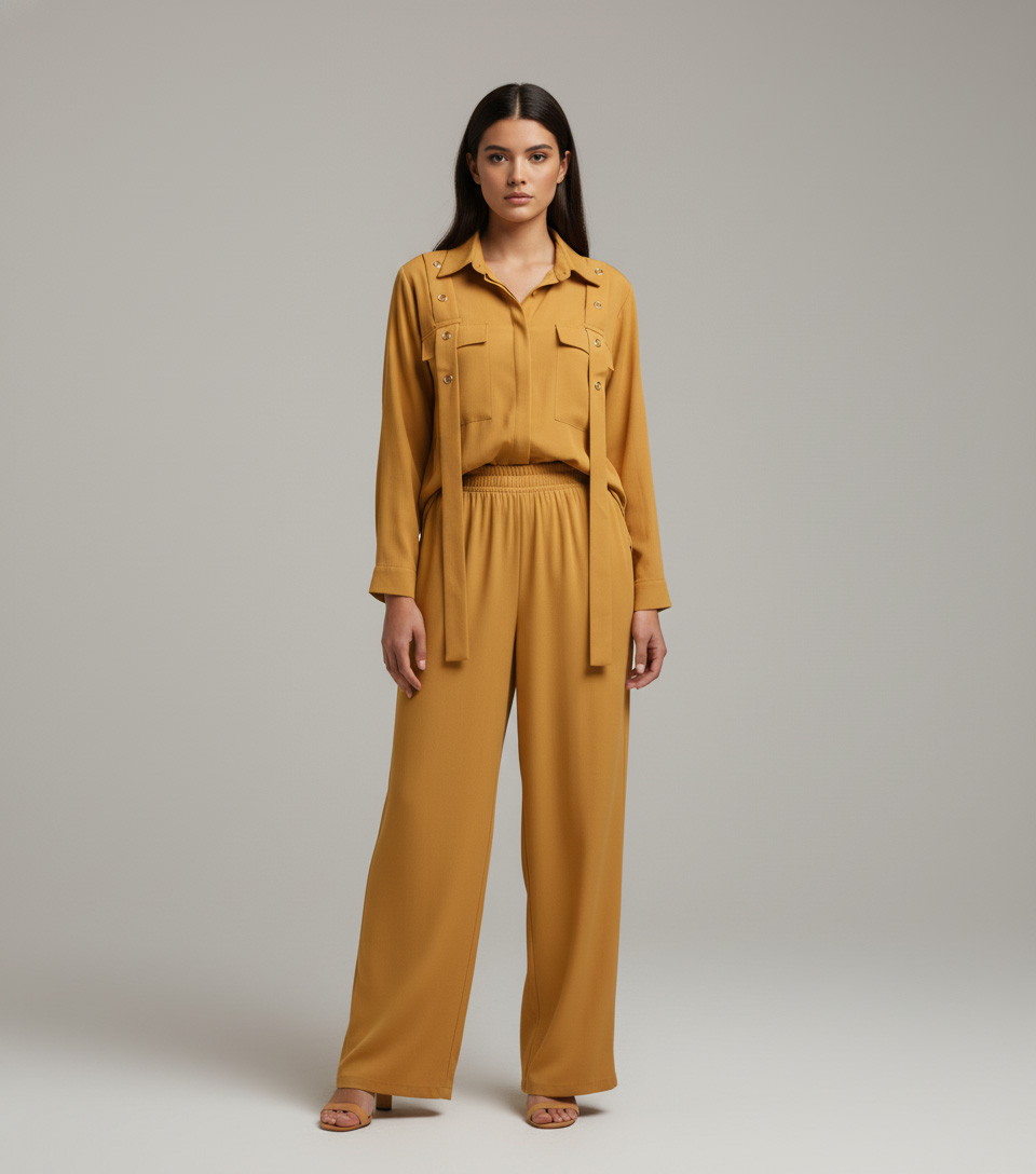 Georgette-2-Pc-Plazzo-Set-Mustard-2